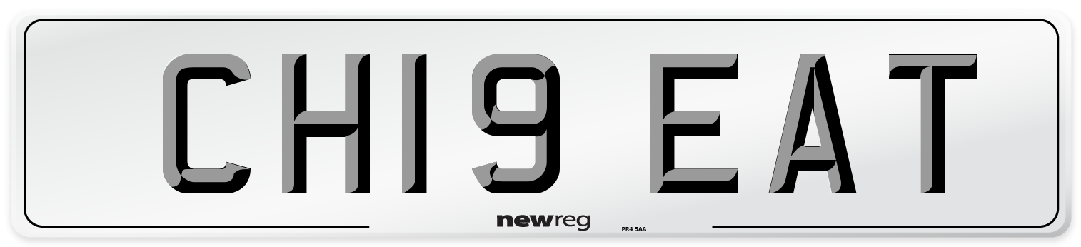 CH19 EAT Number Plate from New Reg